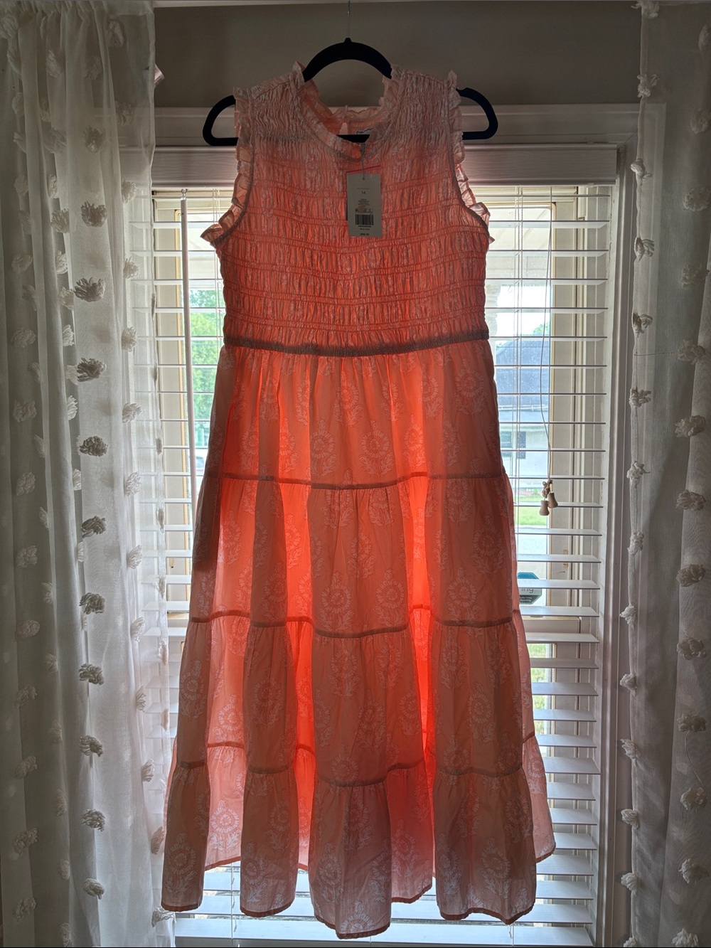 Society Social by Crown & Ivy Light Pink Tiered Smocked Sundress